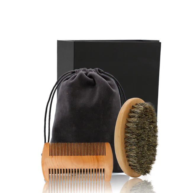 Beard Care Set with Oval Brush